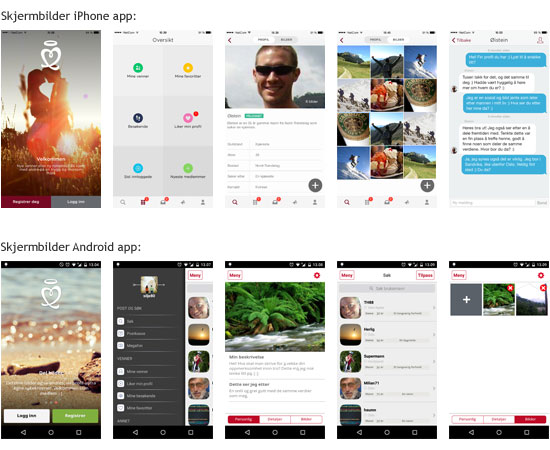 KristenDate iPhone og Android Apps
